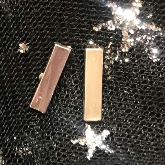 Modern Elongated Stick Earrings Yellow Gold Plated - Picture 2 of 3